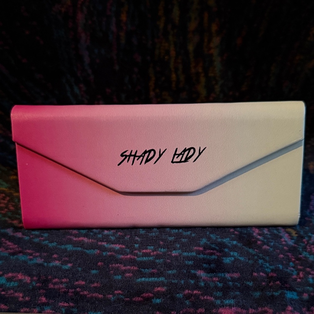 Shady Lady pink to yellow ombré glasses case